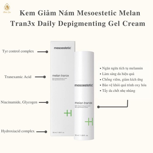  Kem nám, tăng sắc tố melan tran3x gel cream 